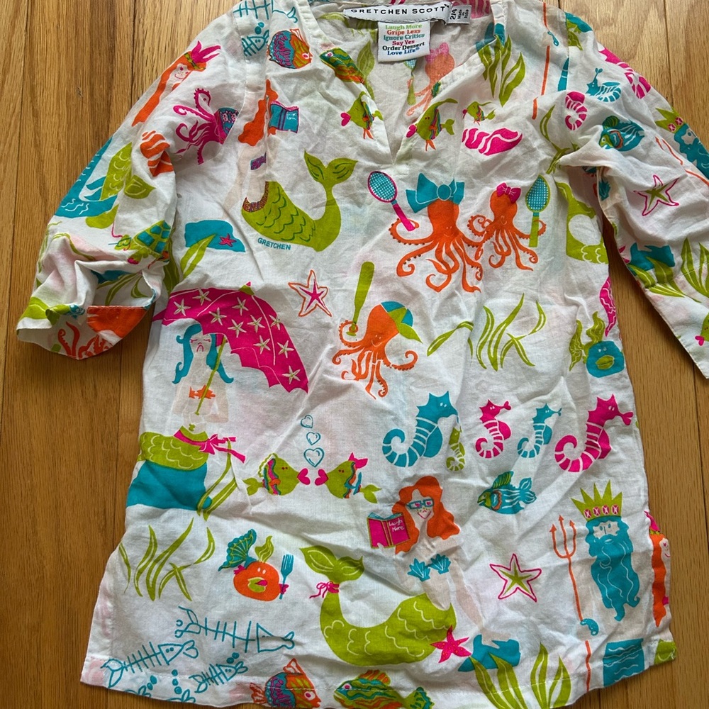 Gretchen Scott Designs Sea Life Print Top